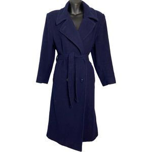 VINTAGE Towne by London Fog Navy Blue Midi Wool Peacoat Fall Winter Coat